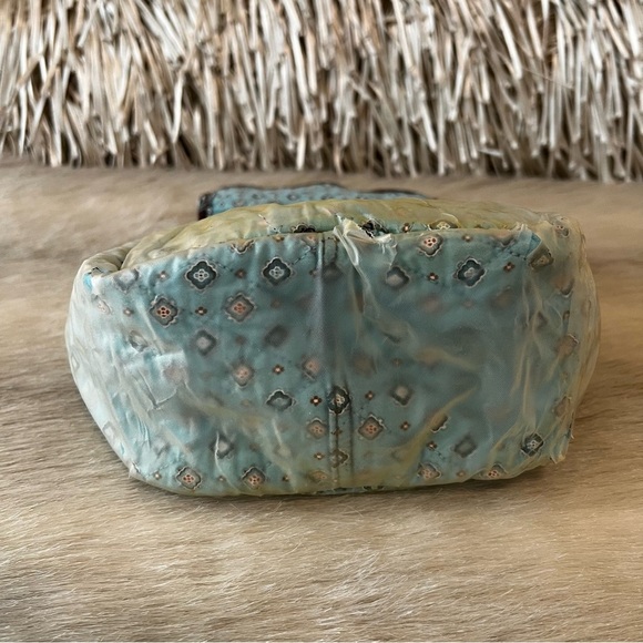 Vintage VERA BRADLEY Java Blue 2006 Lunch Bunch Bag Velcro Flap Brown Floral Y2K - Picture 12 of 14